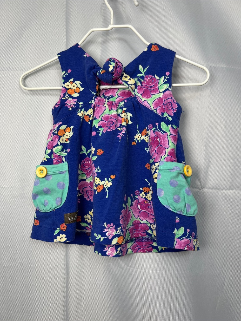 Matilda Jane Monkey in the Middle blue and pink floral knit dress size 3-6 month - Picture 7 of 12